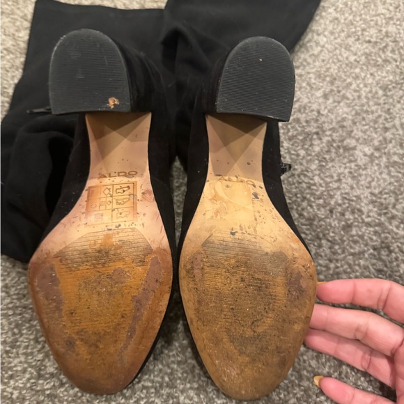 Aldo Black Suede Over the Knee Boots - Picture 4 of 7